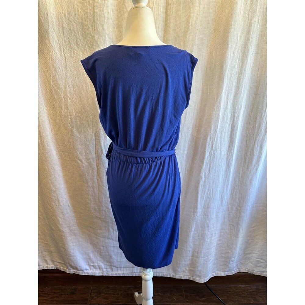 Philosophy Republic Clothing Women's Small Cobalt Blue Faux Wrap Dress w/ Belt - Picture 3 of 7